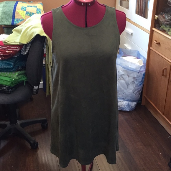 Green Suede Sleeveless Forever 21 Jumper - Picture 1 of 4